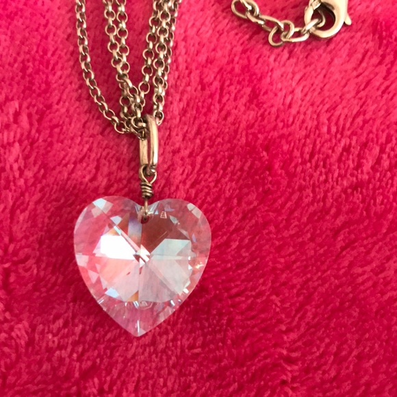 Swarovski Heart Necklace Crystal on Silver Chain - Picture 2 of 5